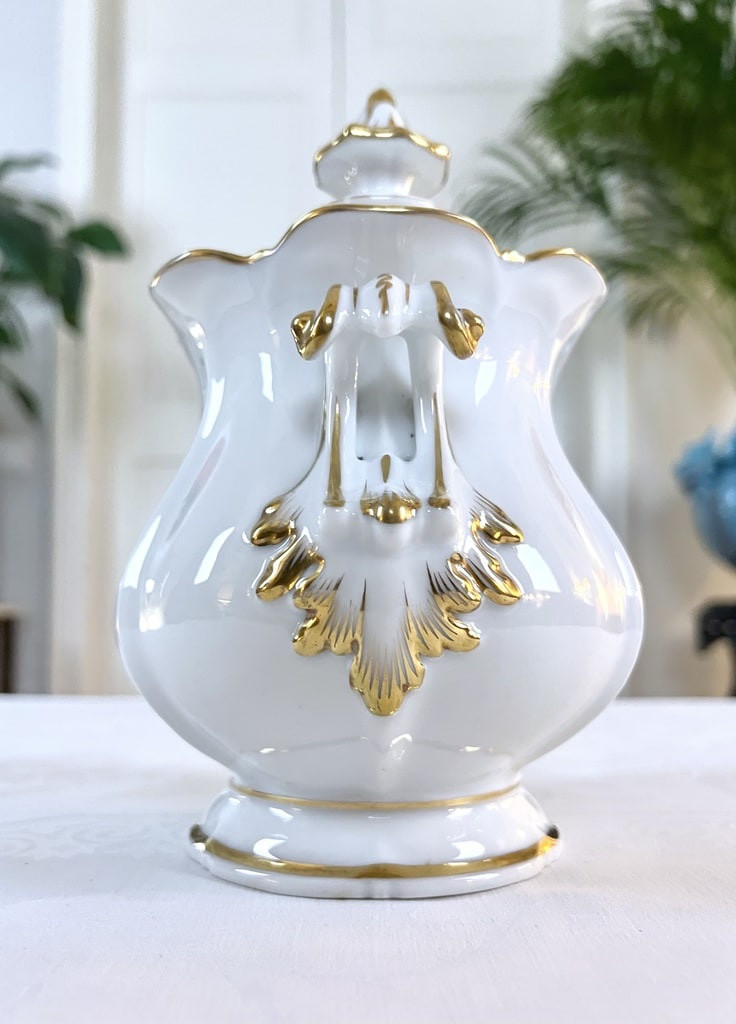 Sucrier en Porcelaine Blanche Vieux Paris - Décor à l'Or Fin - Haviland -photo-5