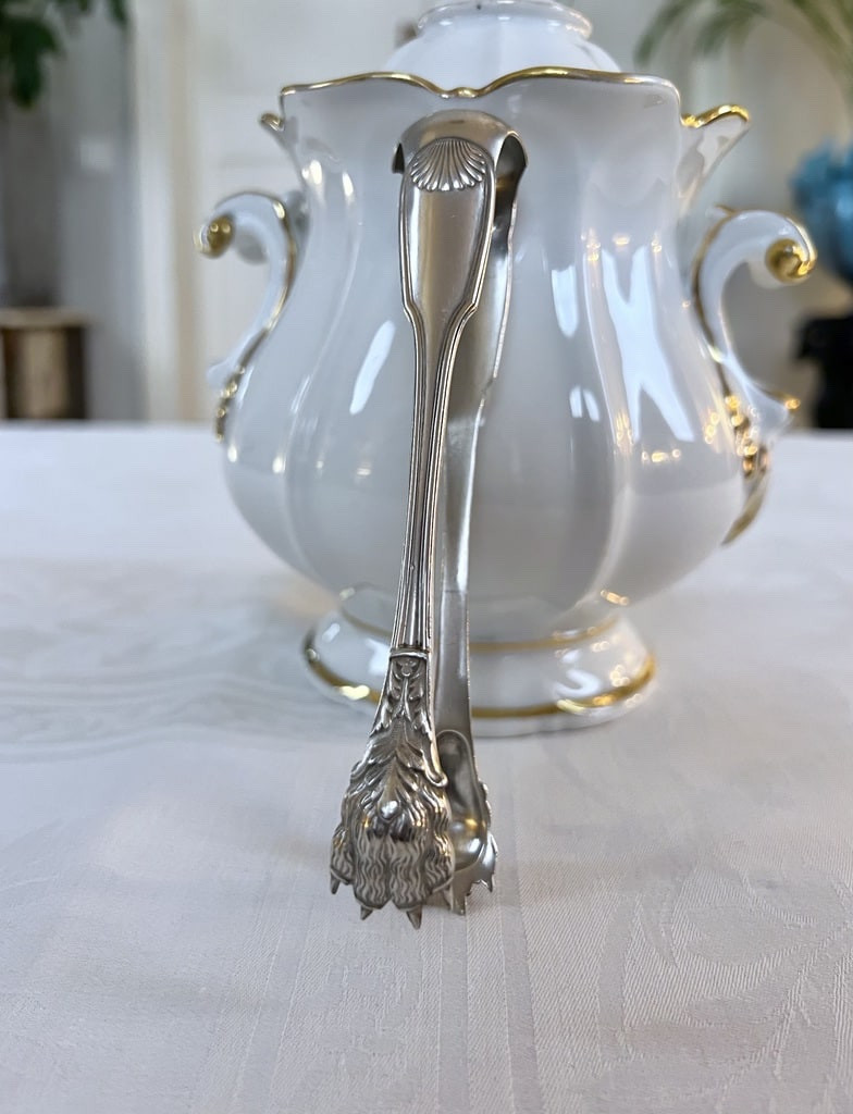 Solid Silver Sugar Tongs - Lion's Paws - Minerva Hallmark - Silversmith Savary & Sons-photo-3