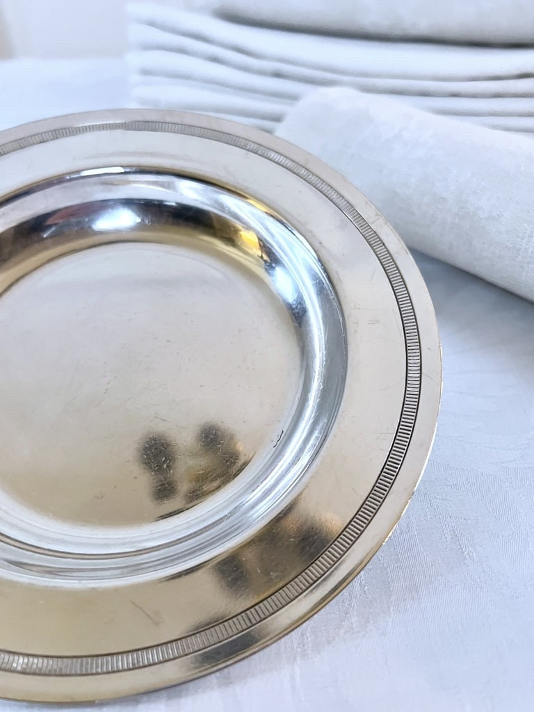 Dessous de bouteille Art Déco en métal argenté - Christofle Gallia-photo-3