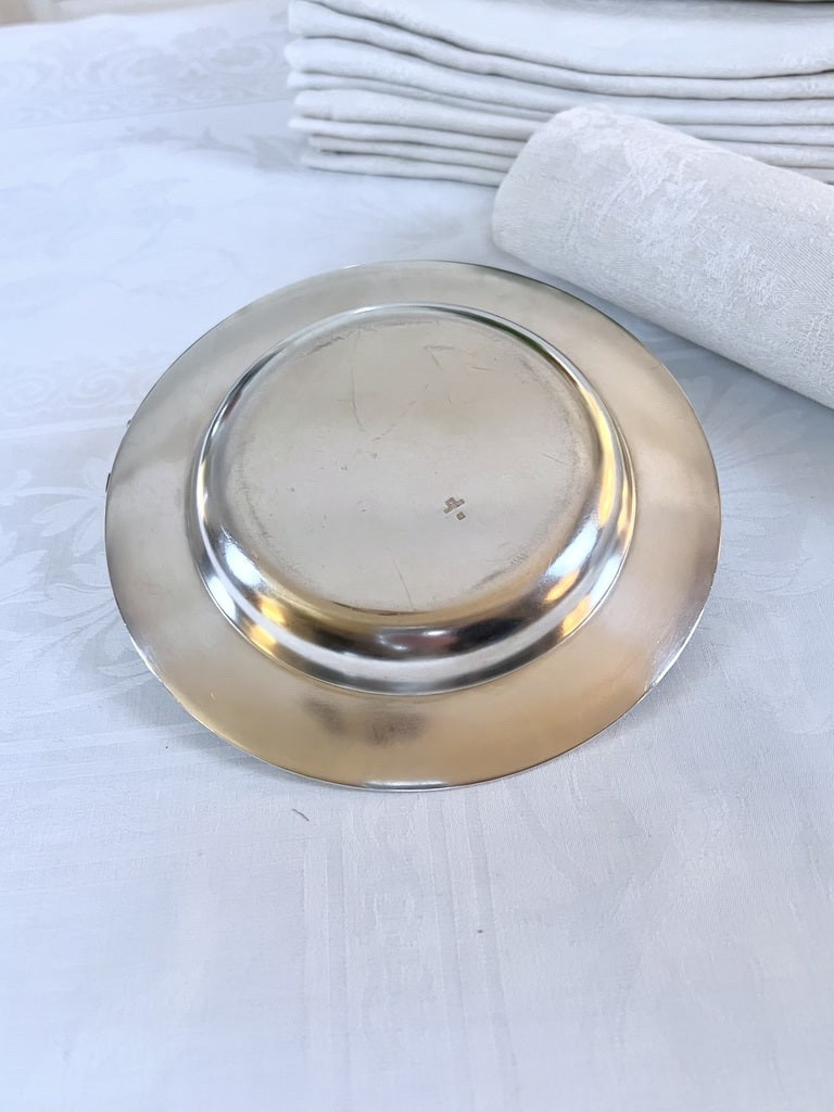 Dessous de bouteille Art Déco en métal argenté - Christofle Gallia-photo-1