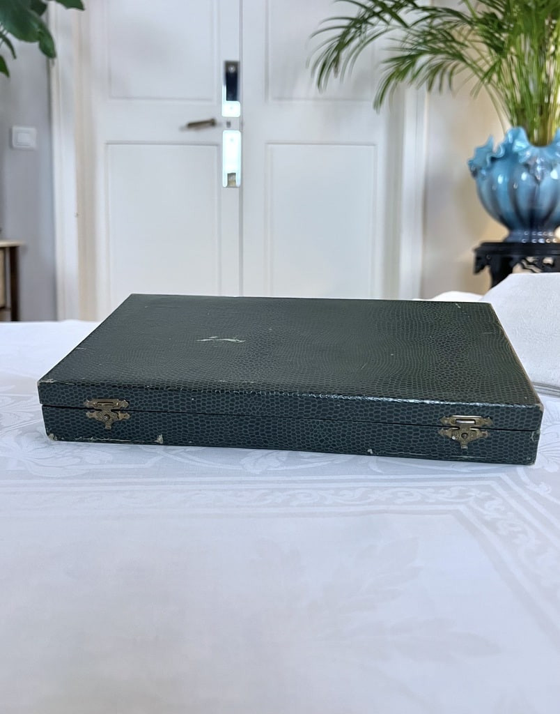 Art Deco Monogrammed Dessert Knives - Gift Box-photo-8