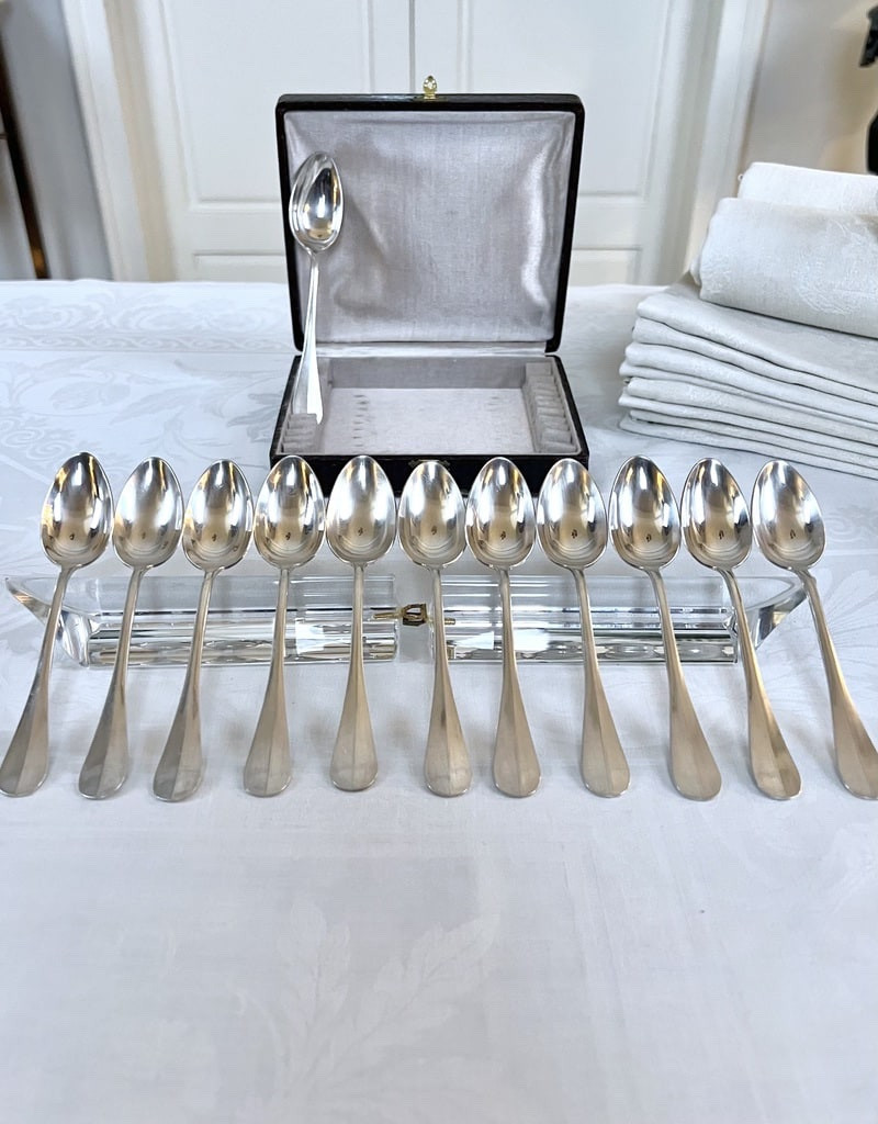 Cuillères à dessert en métal blanc-photo-3