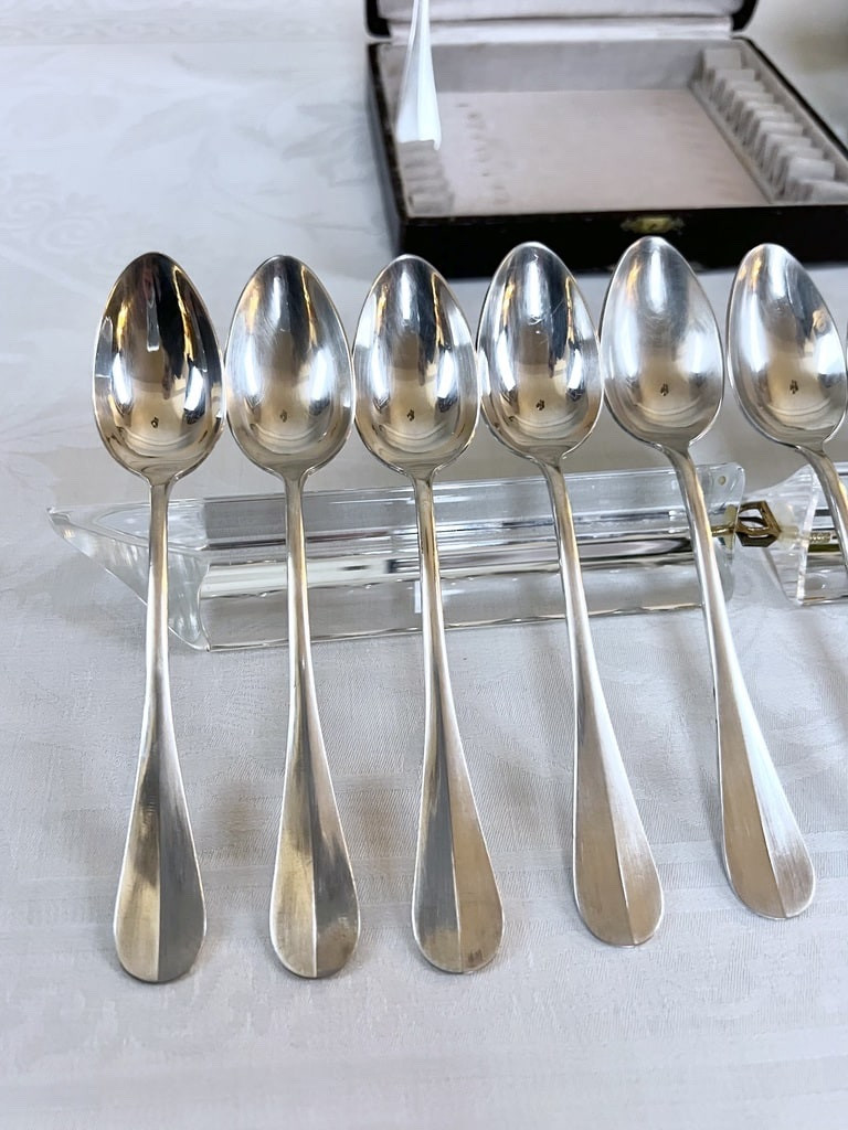 Cuillères à dessert en métal blanc-photo-4