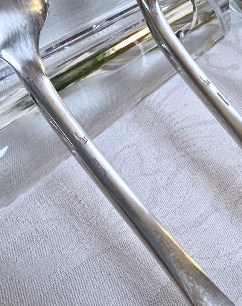 Cuillères à dessert en métal blanc-photo-2