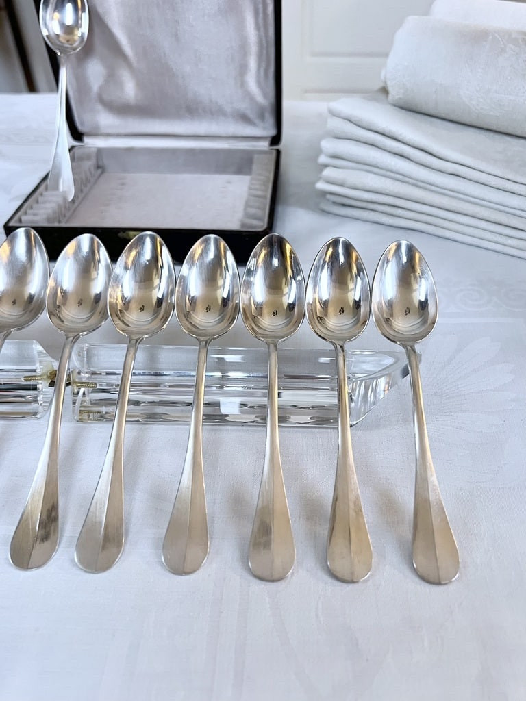 Cuillères à dessert en métal blanc-photo-3
