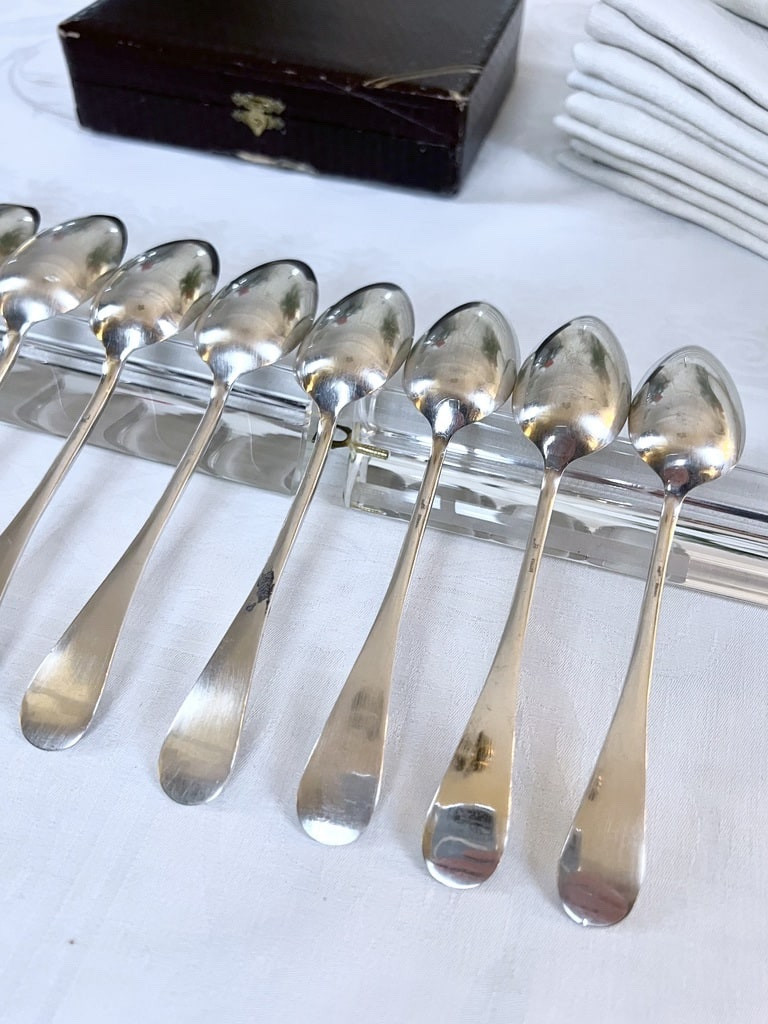 Cuillères à dessert en métal blanc-photo-4