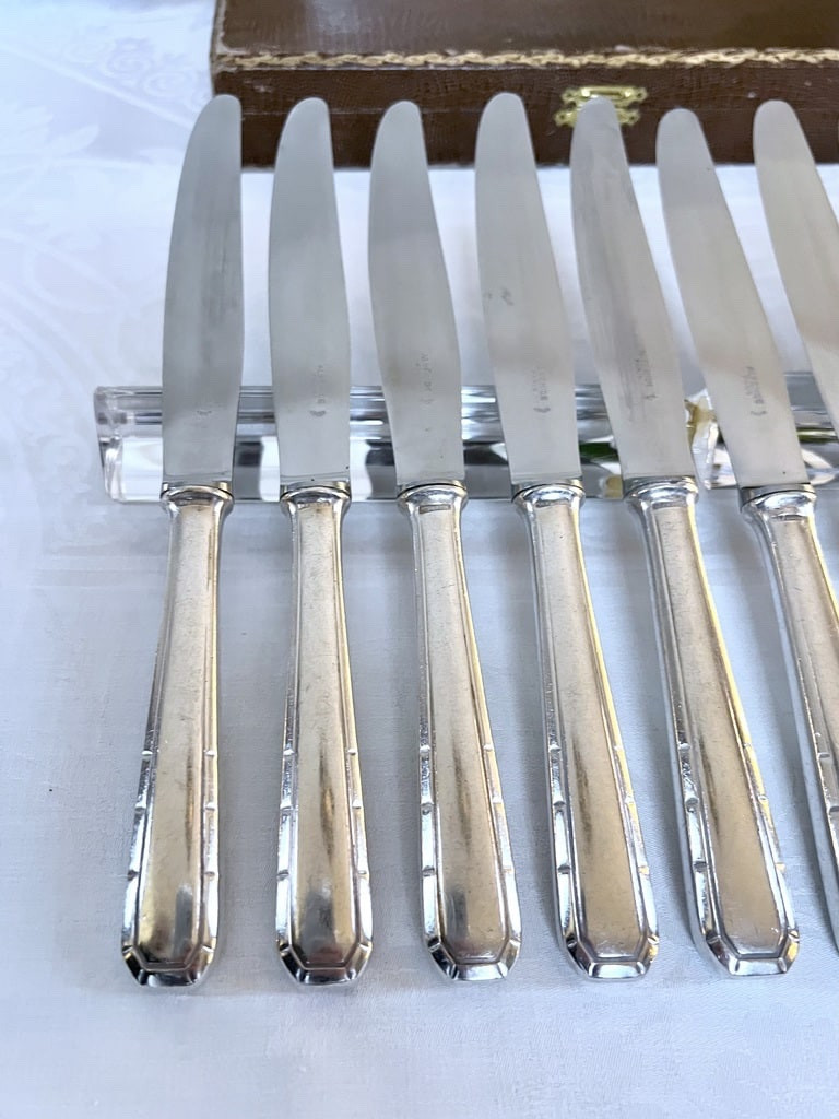 Couteaux Art Déco en métal alfénide - Christofle - Coffret-photo-3