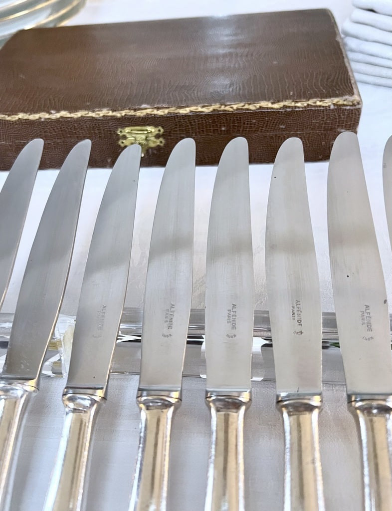 Couteaux Art Déco en métal alfénide - Christofle - Coffret-photo-4