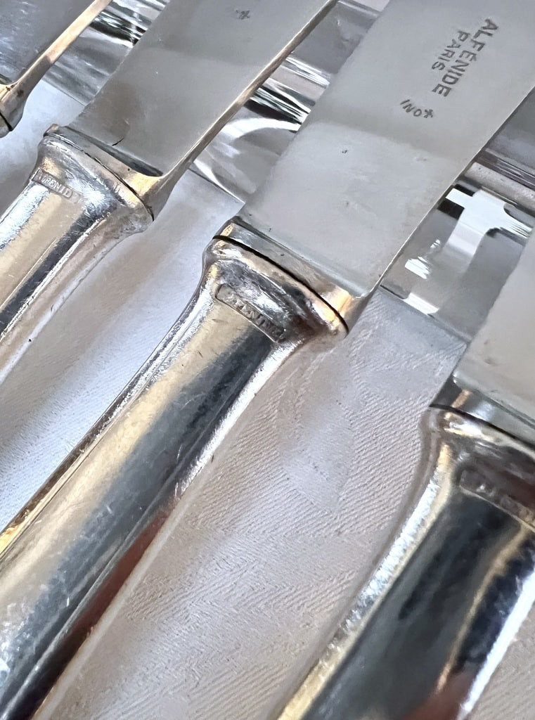 Couteaux Art Déco en métal alfénide - Christofle - Coffret-photo-2