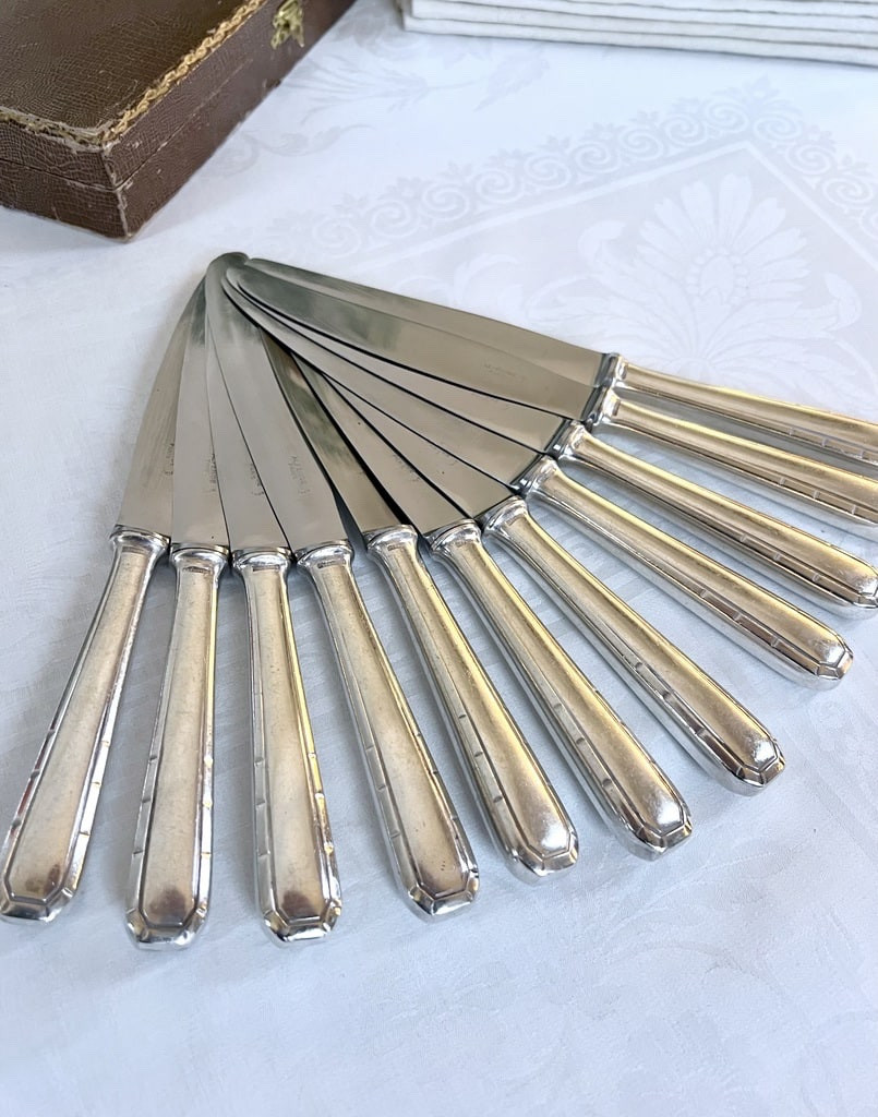 Couteaux Art Déco en métal alfénide - Christofle - Coffret-photo-4