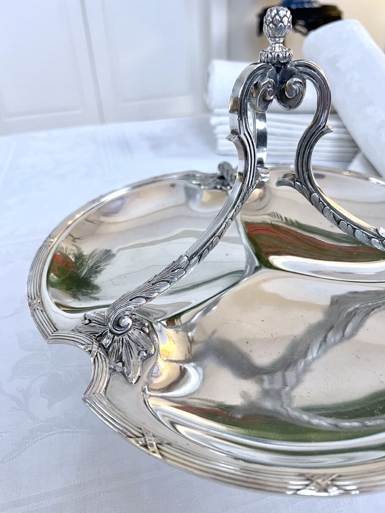 Servant Mendiant In Silver Plated Metal - Louis XVI Style - Vintage-photo-2
