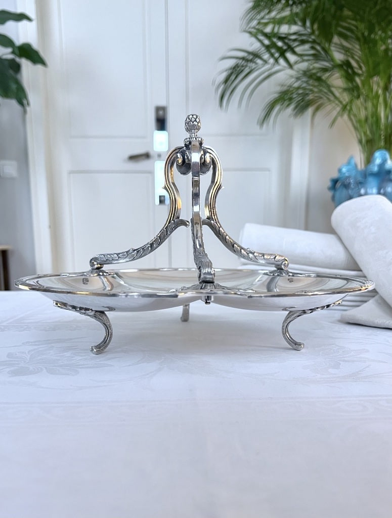 Servant Mendiant In Silver Plated Metal - Louis XVI Style - Vintage-photo-3