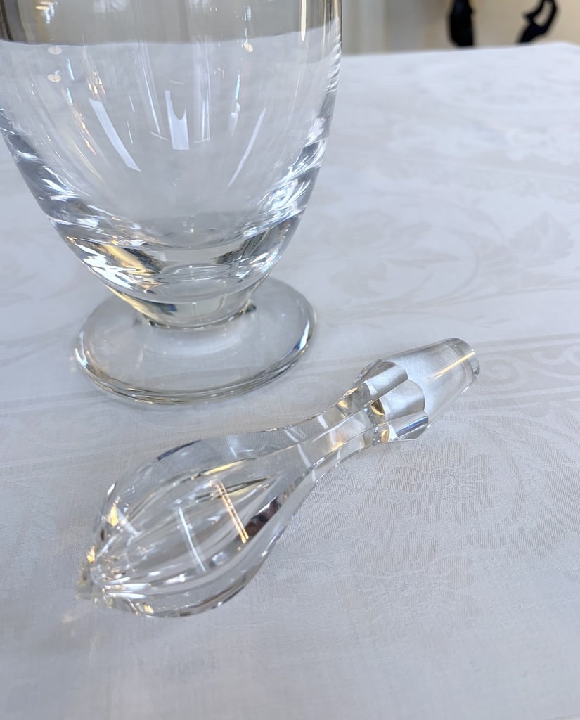 Aiguière Cristal de Lorraine - Feuilles d'Acanthe Métal argenté - Vintage-photo-4