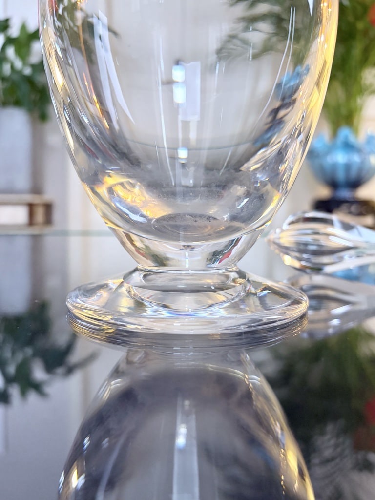Aiguière Cristal de Lorraine - Feuilles d'Acanthe Métal argenté - Vintage-photo-5