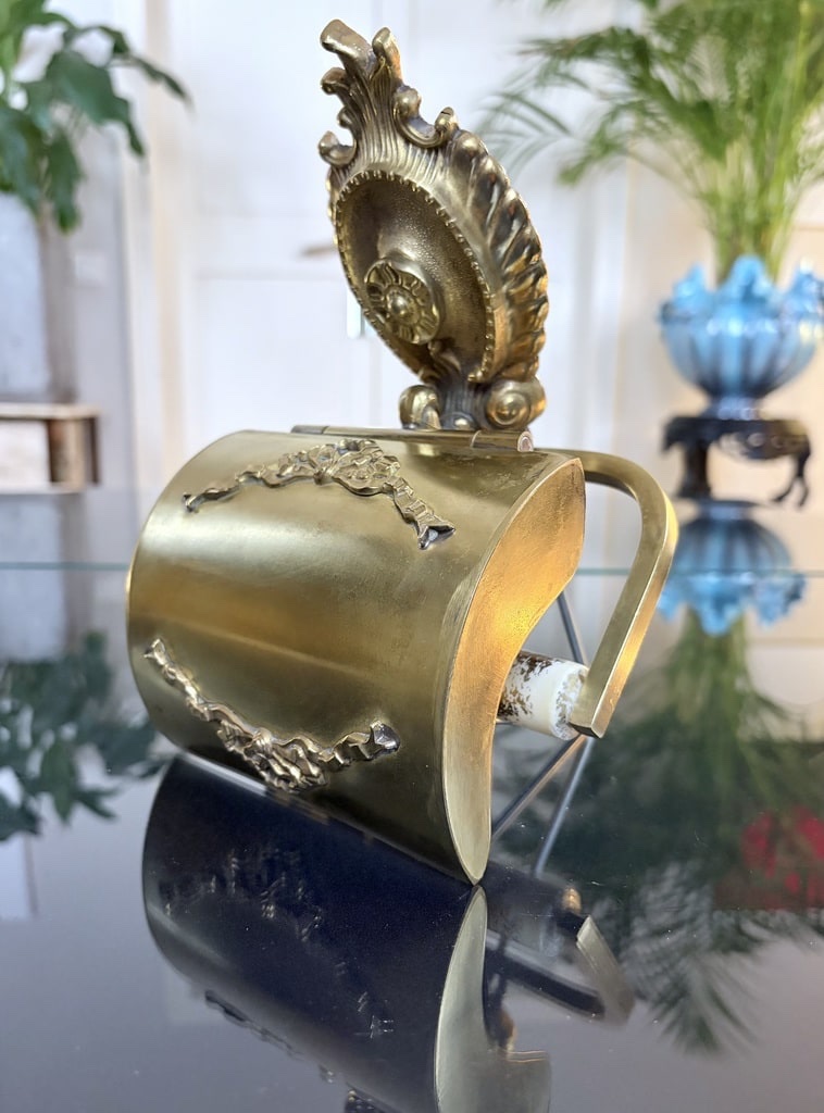 Brass Toilet Paper Holder - Bathroom Accessory - Vintage 1960s–70s-photo-4