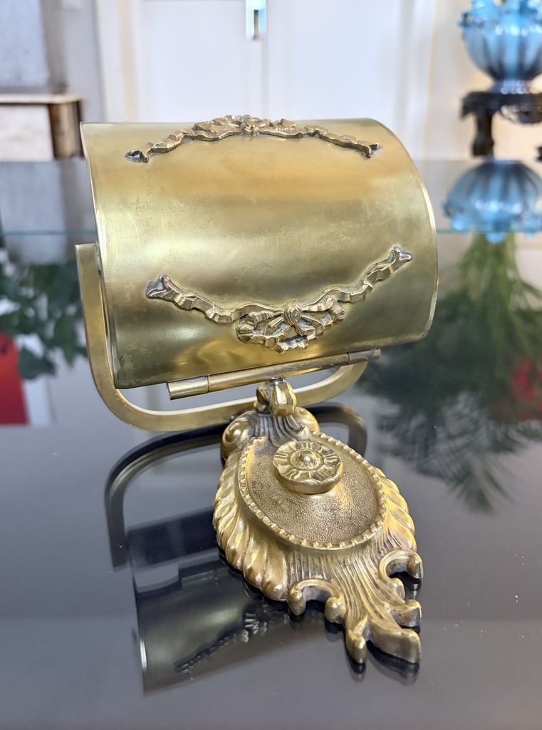 Brass Toilet Paper Holder - Bathroom Accessory - Vintage 1960s–70s-photo-1
