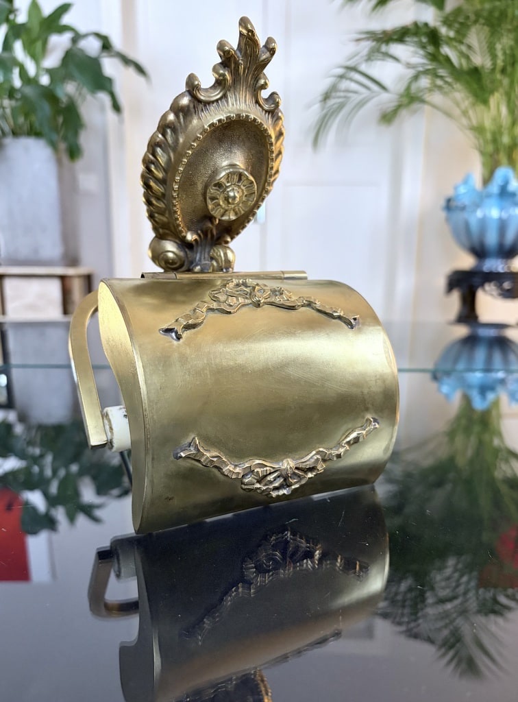Brass Toilet Paper Holder - Bathroom Accessory - Vintage 1960s–70s