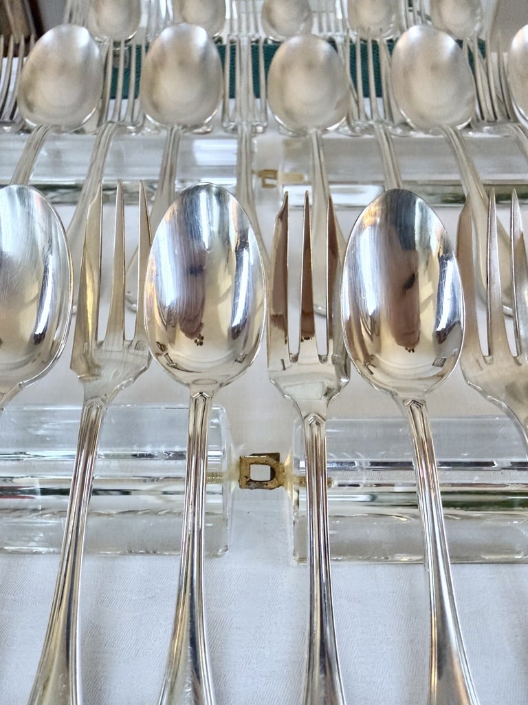48 Piece Art Deco Silver-plated Cutlery Set - Ravinet d'Enfert Silversmith - Cutlery Sets-photo-3