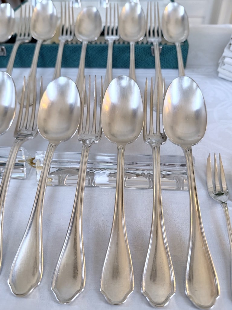 48 Piece Art Deco Silver-plated Cutlery Set - Ravinet d'Enfert Silversmith - Cutlery Sets-photo-5