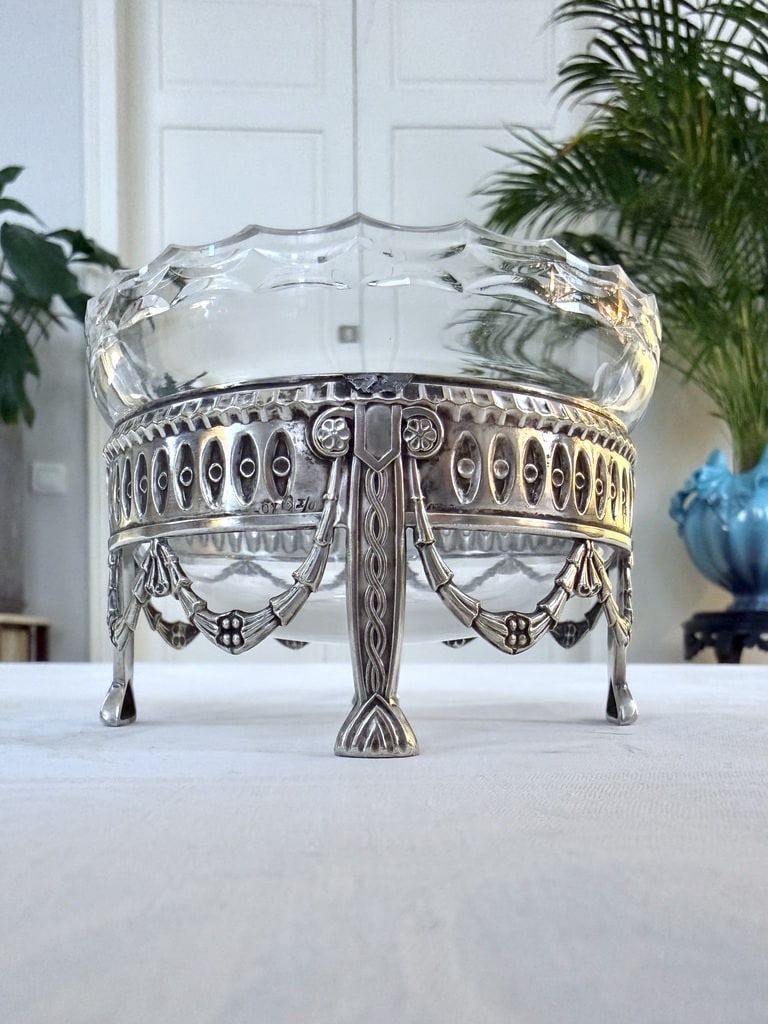 Crystal Finger Bowl With Silver-plated Metal Stand - Table Accessories-photo-2