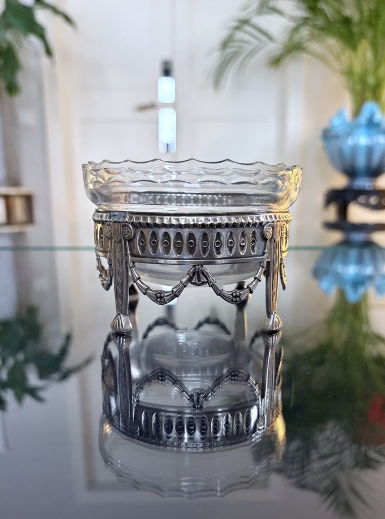 Crystal Finger Bowl With Silver-plated Metal Stand - Table Accessories-photo-3