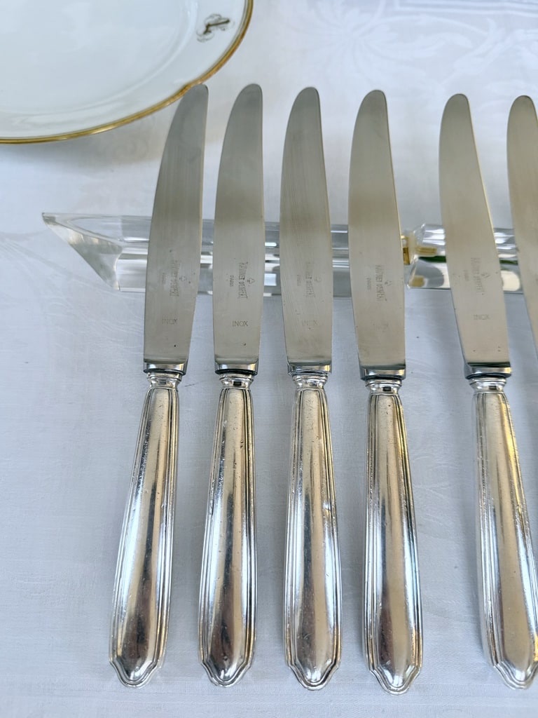 Silver-plated Knives - Ravinet d'Enfert - Club - Art Deco Cutlery Set-photo-3