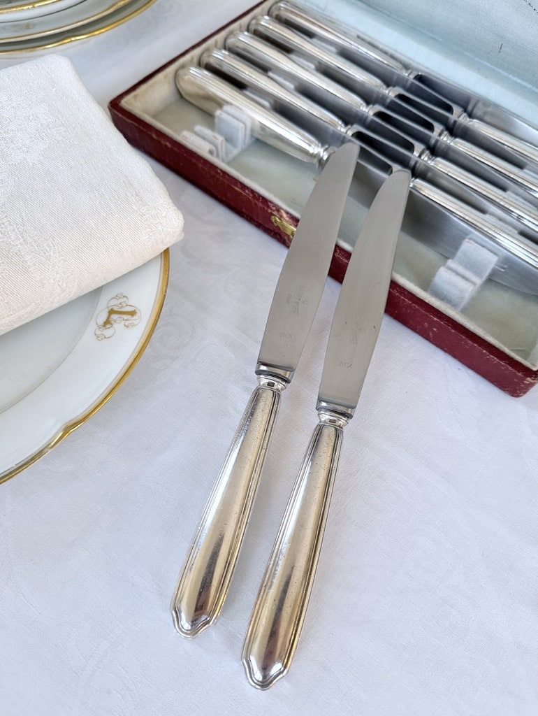 Silver-plated Knives - Ravinet d'Enfert - Club - Art Deco Cutlery Set-photo-4