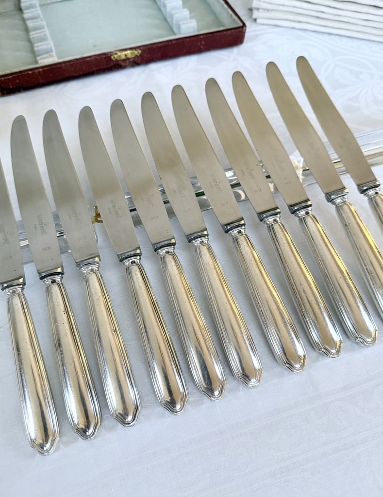 Silver-plated Knives - Ravinet d'Enfert - Club - Art Deco Cutlery Set-photo-1