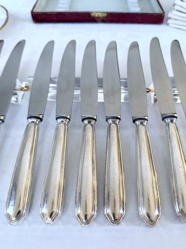 Silver-plated Knives - Ravinet d'Enfert - Club - Art Deco Cutlery Set-photo-2