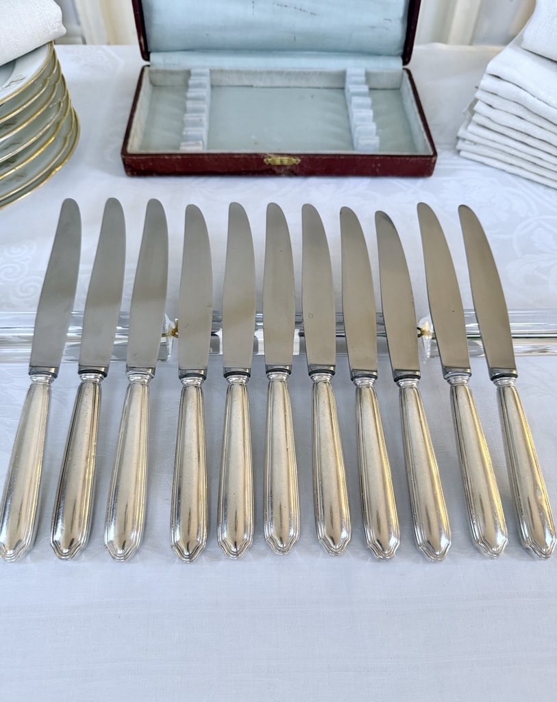 Silver-plated Knives - Ravinet d'Enfert - Club - Art Deco Cutlery Set-photo-4