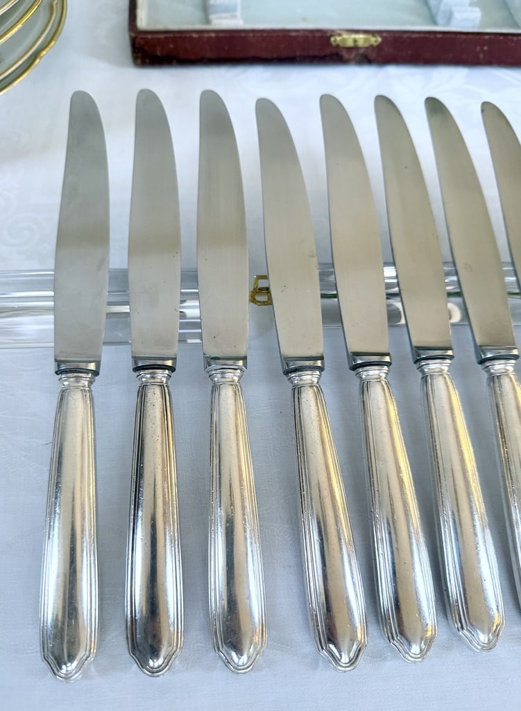 Silver-plated Knives - Ravinet d'Enfert - Club - Art Deco Cutlery Set-photo-7