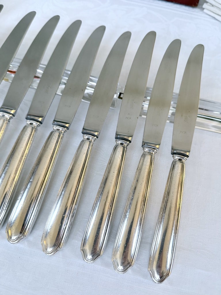 Silver-plated Knives - Ravinet d'Enfert - Club - Art Deco Cutlery Set-photo-8