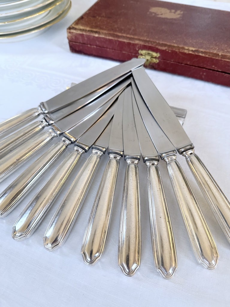 Silver-plated Knives - Ravinet d'Enfert - Club - Art Deco Cutlery Set