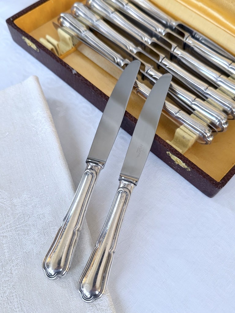 Silver-plated Dessert Knives - Argental Silversmith - 20th Century-photo-2