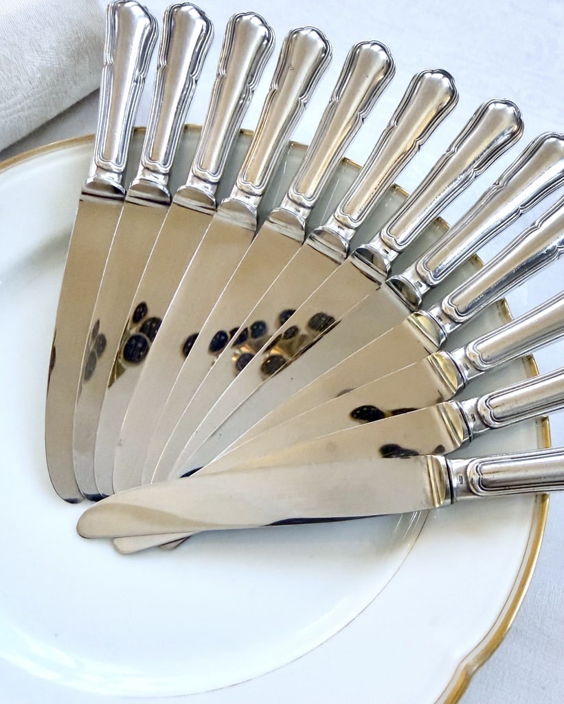 Silver-plated Dessert Knives - Argental Silversmith - 20th Century-photo-3