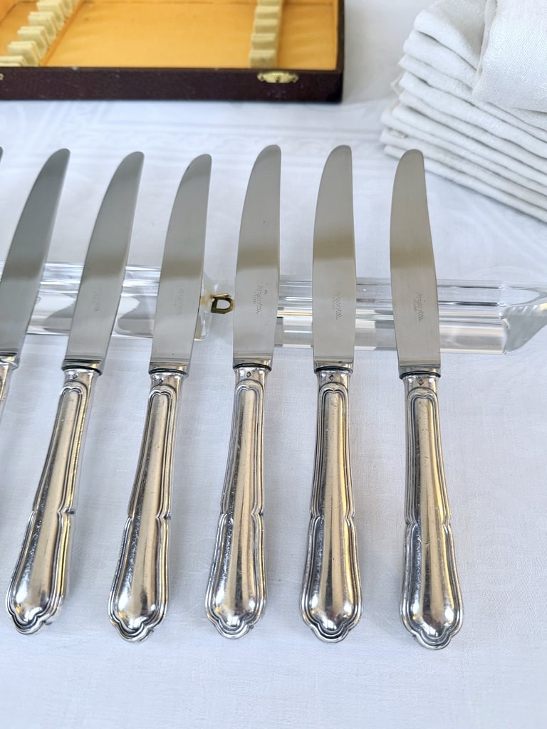 Silver-plated Dessert Knives - Argental Silversmith - 20th Century-photo-5