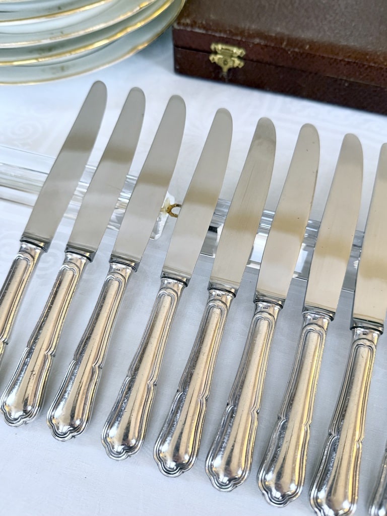 Silver-plated Dessert Knives - Argental Silversmith - 20th Century-photo-6