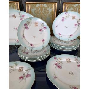Porcelain Table Service With Plates And Dish Monograms - 19th Century