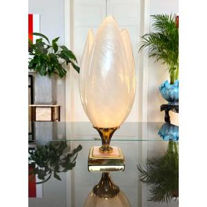 Table Lamp In Acrylic Glass And Metal - Laurent Rougier - Vintage 1970
