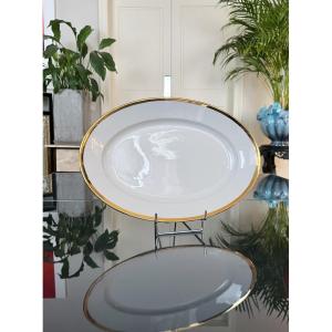 Plat De Service Ovale En Porcelaine - Pillivuyt - Art Déco