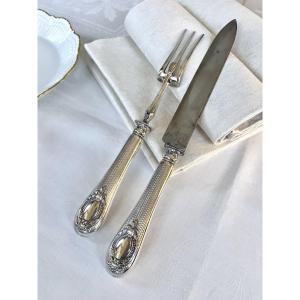 Silver Serving Cutlery With Minerva Hallmark - Armand Frenais 
