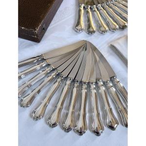 Silver-plated Metal Table Knives/dessert Knives - Stainless Steel Blades - 24-piece Set
