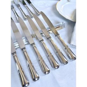 Knives With Silver Plated Handles And Stainless Steel Blades - Vintage - Coffret