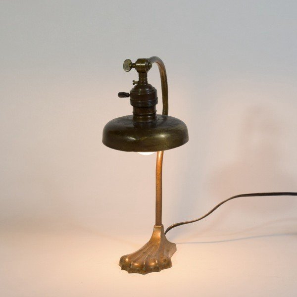 Lampe Art Déco En Bronze Argenté