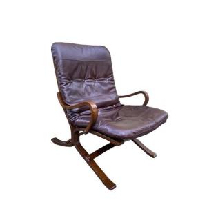 Siesta Design Armchair, Scandinavian, Leather, 1960s, 70s