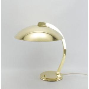 Lampe De Bureau Bauhaus En Laiton, Design Pour Hillebrand, 1930-40.