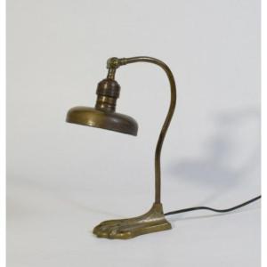 Art Nouveau Bronze Lamp, Antique
