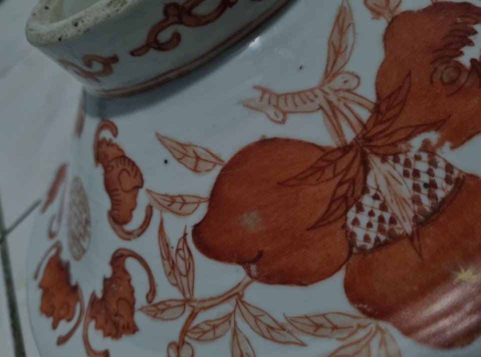 Proantic: Plat Sur Pied Chinois Fére Rouge - Chine - XIXe Siècle