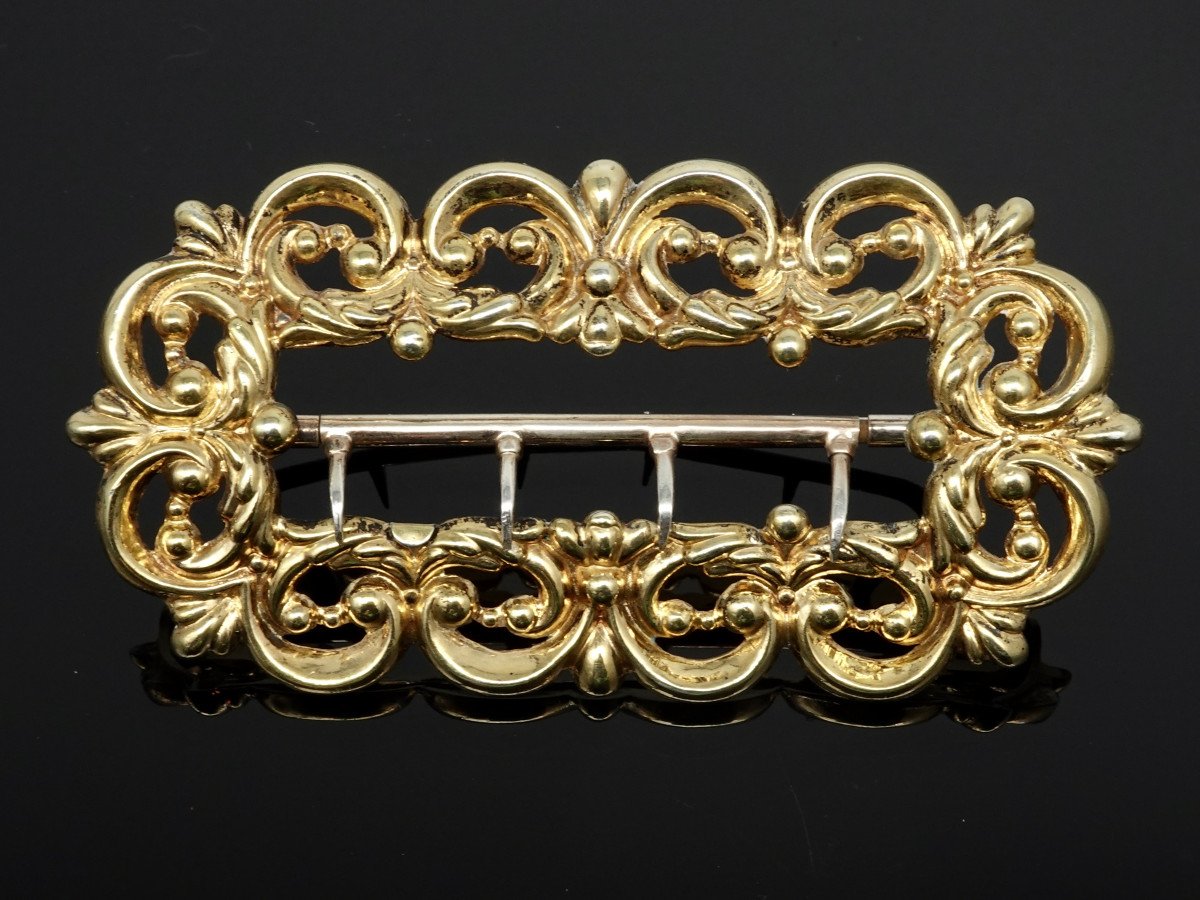 Belt Buckle In Vermeil From The Mid 19th Century-photo-3