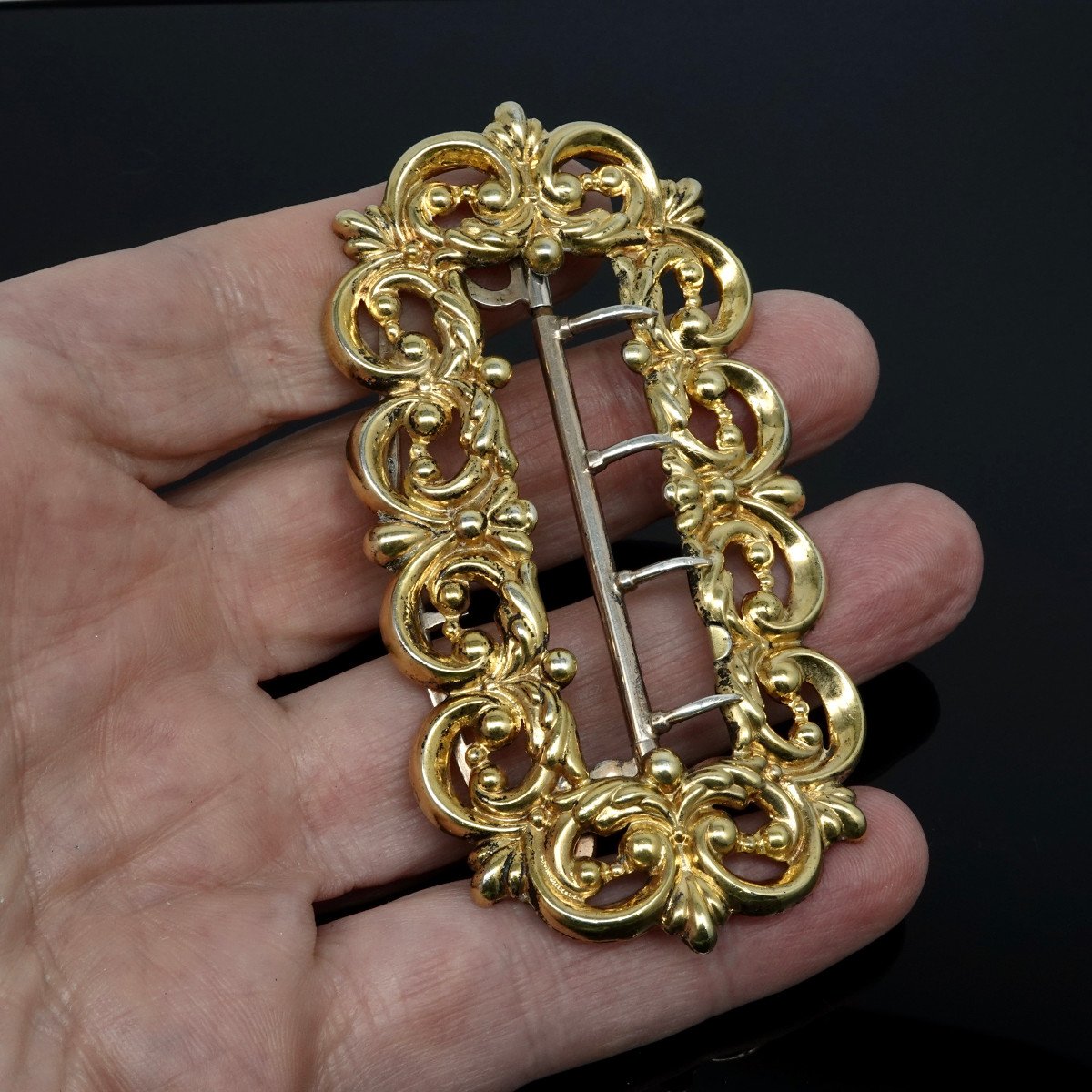 Belt Buckle In Vermeil From The Mid 19th Century-photo-4